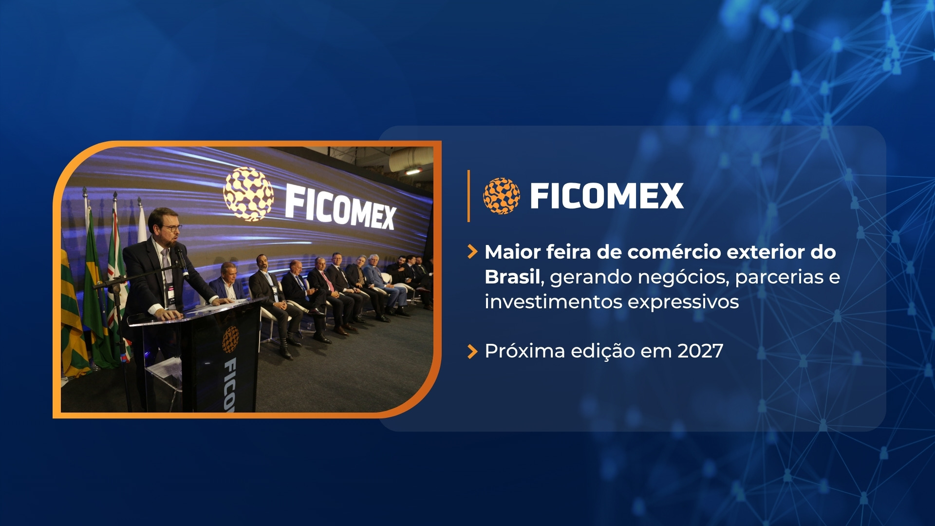 FICOMEX, maior feira de comércio exterior do Brasil. Próxima edição em 2027.
