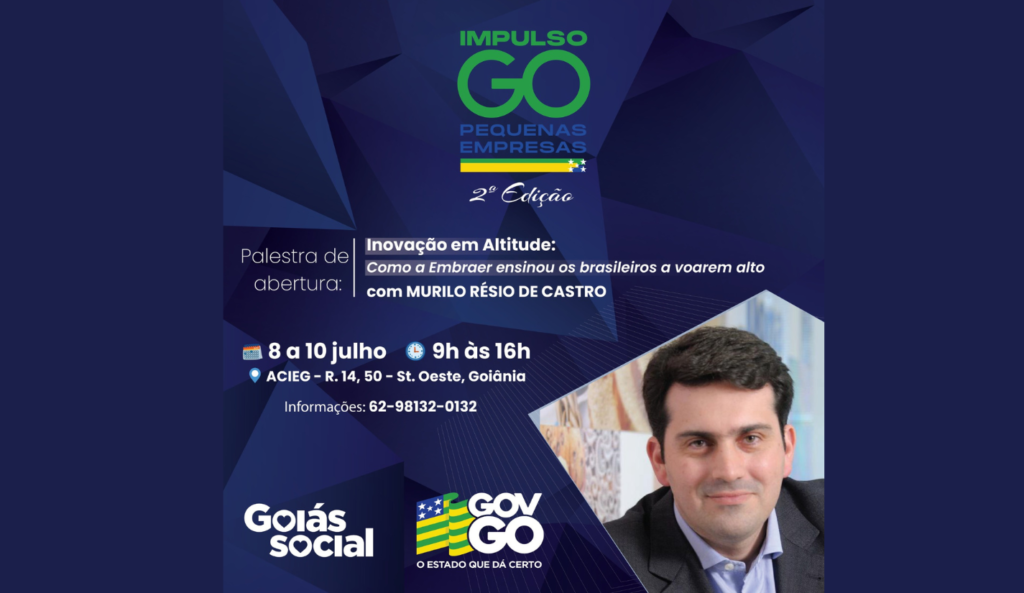 O executivo Murilo Résio de Castro ministrará palestra com tema “Inovação em altitude: como a Embraer ensinou os brasileiros a voarem alto”