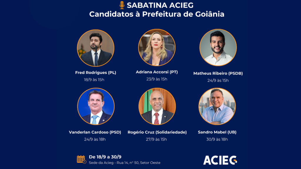 Candidatos serão sabatinados na sede da Acieg. (Foto: Divulgação)